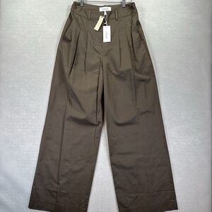 NWT Derek Lam 10 Crosby Women’s Size 8 Juliana Wide Leg Trousers Shiitake $395